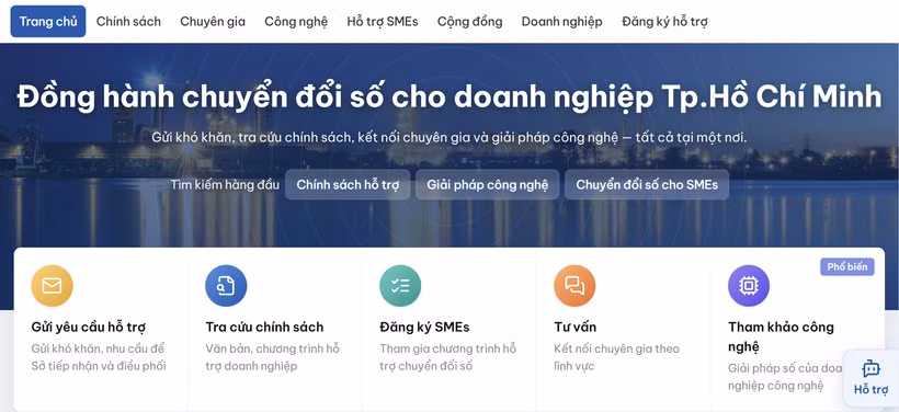 Sở Khoa học và Công nghệ Thành phố Hồ Chí Minh đã mở cổng hỗ trợ chuyển đổi số doanh nghiệp.