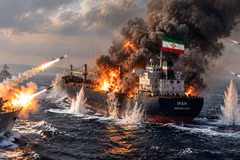 Tàu thương mại Iran trúng đạn ở Eo biển Hormuz, 4 người thương vong