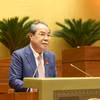 Chủ nhiệm Ủy ban Dân nguyện và Giám sát của Quốc hội Dương Thanh Bình trình bày Báo cáo giải trình, tiếp thu, chỉnh lý dự thảo Luật Hoạt động giám sát của Quốc hội và Hội đồng nhân dân (sửa đổi). (Ảnh: TTXVN)
