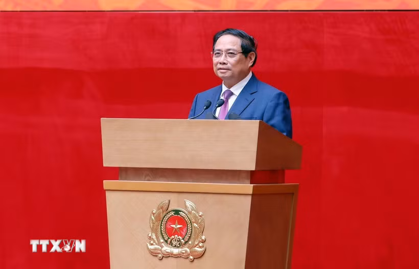 Thủ tướng Phạm Minh Chính phát biểu chỉ đạo. (Ảnh: Phạm Kiên/TTXVN)