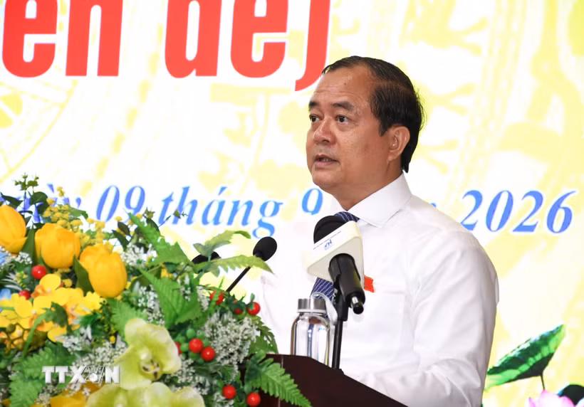 Chủ tịch Hội đồng Nhân dân tỉnh Tây Ninh Nguyễn Hồng Thanh. (Ảnh: Thanh Bình/TTXVN)