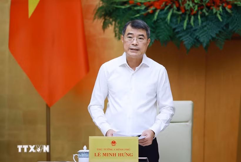 Thủ tướng Lê Minh Hưng chủ trì Phiên họp Chính phủ chuyên đề về xây dựng pháp luật (phiên thứ hai) tháng 8 năm 2026. (Ảnh: Dương Giang/TTXVN)