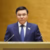 Bộ trưởng Bộ Công Thương Lê Mạnh Hùng cho biết quan điểm xây dựng dự án Luật gồm 3 trụ cột chính. (Ảnh: TTXVN)