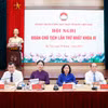 Hội nghị Đoàn Chủ tịch Trung ương Mặt trận Tổ quốc Việt Nam lần thứ Nhất khóa XI thống nhất đẩy mạnh ứng dụng công nghệ, chuyển đổi số và đổi mới phương thức vận hành nhằm nâng cao hiệu quả hoạt động. (Ảnh: Vietnam+)