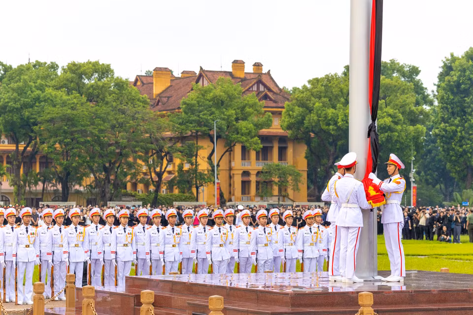 Nghi lễ diễn ra trong khoảng 15 phút. (Ảnh: Minh Sơn/Vietnam+)