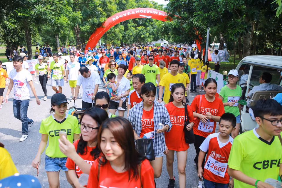 Năm 2014, BBGV Fun Run tại Hồ Chí Minh đã quyên góp được gần 900.000.000 VND và thu hút 10.000 người tham gia. (Ảnh: Minh Sơn/Vietnam+)