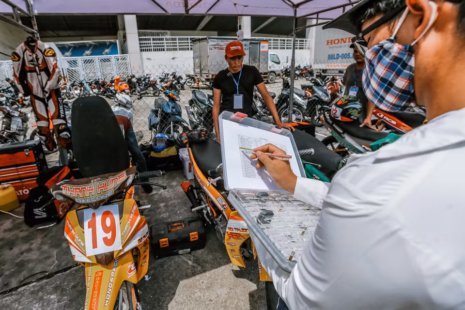 Đây là giải đua ở cấp độ chuyên nghiệp cao nhất, quy tụ những tay đua và những đội đua xuất sắc nhất của Việt Nam hiện tại. (Ảnh: Minh Sơn/Vietnam+)