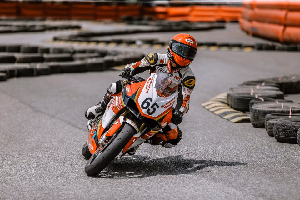 Bốn tay đua đang dẫn đầu cuộc đua vô địch VMRC 2019: Nguyễn Đức Thanh (thể thức Blade 110), Nguyễn Ngọc Nhân (thể thức MSX 125) , Nguyễn Tuấn Anh (thể thức Winner 150) và Đoàn Trường Lợi (thể thức UB 130) cũng góp mặt trong vòng 2 giải đua xe này. (Ảnh: Minh Sơn/Vietnam+)