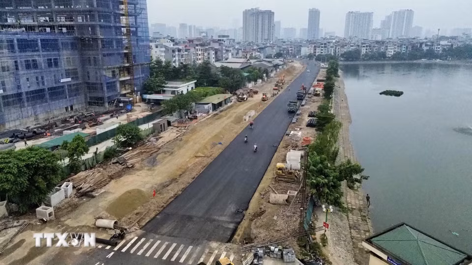 Đoạn tuyến Nguyễn Trãi-Đầm Hồng thông xe kỹ thuật ngày 10/10. (Ảnh: Trần Việt/TTXVN)