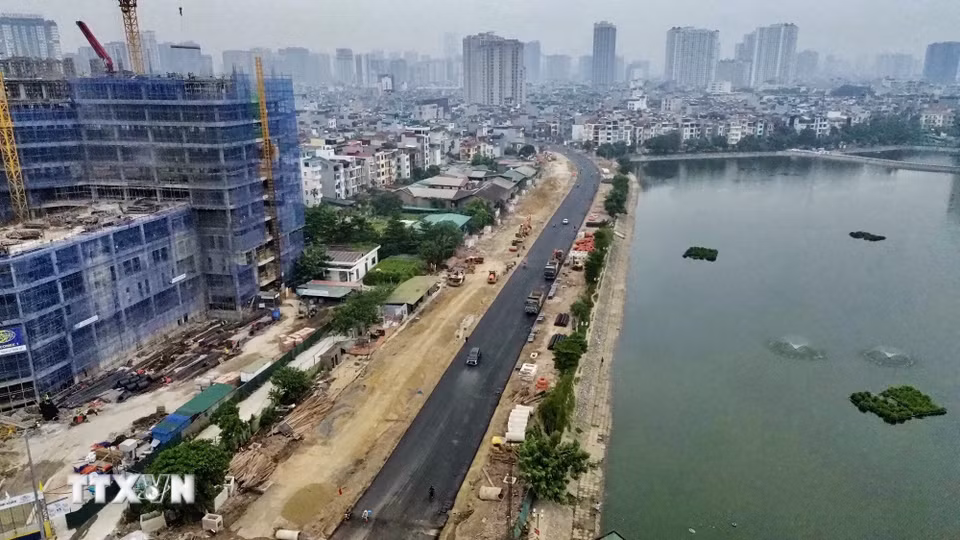 Đoạn tuyến Nguyễn Trãi-Đầm Hồng thông xe kỹ thuật ngày 10/10. (Ảnh: Trần Việt/TTXVN)