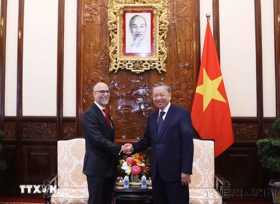 Chủ tịch nước Tô Lâm tiếp Đại sứ Canada tại Việt Nam Shawn Steil (Hà Nội, 2/8/2024). (Ảnh: Lâm Khánh/TTXVN)