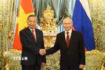 Tổng Bí thư, Chủ tịch nước Tô Lâm và Tổng thống Nga Vladimir Putin chụp ảnh chung trước hội đàm. (Ảnh: Thống Nhất/TTXVN)