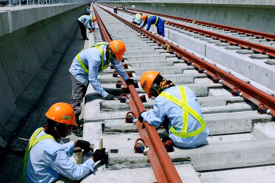  Tính đến cuối tháng 4/2018, tiến độ thi công toàn dự án Metro số 1 Bến Thành-Suối Tiên (Thành phố Hồ Chí Minh) đã đạt khoảng 52%. (Ảnh: Hoàng Hải/TTXVN)