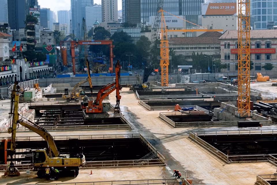 Dự án Metro số 1 Bến Thành-Suối Tiên có tổng vốn 2,49 tỷ USD (hơn 47.000 tỷ đồng) được khởi công tháng 8/2012. (Ảnh: Hoàng Hải/TTXVN)
