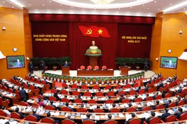 Hội nghị lần thứ nhất Ban Chấp hành Trung ương Đảng khóa XIV. (Ảnh: TTXVN)