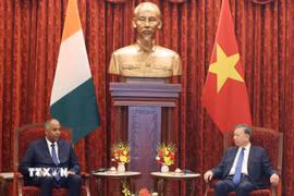 Tổng Bí thư, Chủ tịch nước Tô Lâm tiếp Chủ tịch Quốc hội Côte d’Ivoire Patrick Achi thăm chính thức Việt Nam. (Ảnh: Thống Nhất/TTXVN)