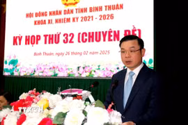 Ông Đỗ Hữu Huy, Ủy viên Ban Thường vụ Tỉnh ủy, Phó Bí thư Tỉnh ủy Bình Thuận nhiệm kỳ 2020-2025, được bầu giữ chức Chủ tịch UBND tỉnh Bình Thuận. (Ảnh: Nguyễn Thanh/TTXVN)