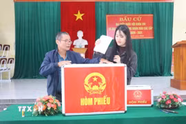 Cử tri Hà Tĩnh đi bầu cử. (Ảnh: Hoàng Ngà/TTXVN)