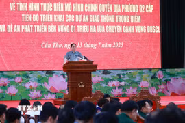 Thủ tướng Phạm Minh Chính chủ trì Hội nghị về thực hiện mô hình chính quyền địa phương 2 cấp và triển khai các dự án trọng điểm vùng ĐBSCL. (Ảnh: Dương Giang/TTXVN)