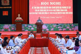 Thủ tướng Phạm Minh Chính chủ trì Hội nghị về thực hiện mô hình chính quyền địa phương 2 cấp và triển khai các dự án trọng điểm vùng ĐBSCL. (Ảnh: Dương Giang/TTXVN)