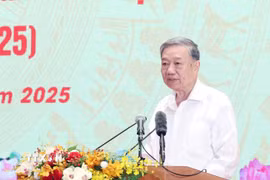 Tổng Bí thư Tô Lâm, Bí thư Quân ủy Trung ương phát biểu. (Ảnh: Thống Nhất/TTXVN)