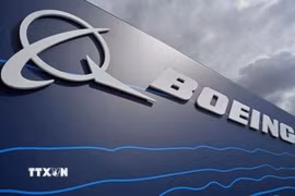 Biểu tượng hãng chế tạo máy bay Boeing. (Ảnh: IRNA/TTXVN)