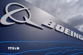 Biểu tượng hãng chế tạo máy bay Boeing. (Ảnh: IRNA/TTXVN)