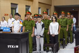 Các bị cáo tại phiên tòa. (Ảnh: TTXVN phát)
