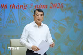 Thủ tướng Lê Minh Hưng, Chủ tịch Hội đồng Thi đua-Khen thưởng Trung ương chủ trì Phiên họp lần thứ hai. (Ảnh: Dương Giang/TTXVN)