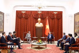 Tổng Bí thư, Chủ tịch nước Tô Lâm tiếp Phó chủ tịch Quốc hội Cộng hòa Liên bang Đức Bodo Ramelow. (Ảnh: Thống Nhất/TTXVN)