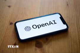 Biểu tượng Tập đoàn công nghệ Mỹ OpenAI. (Ảnh: AFP/TTXVN)