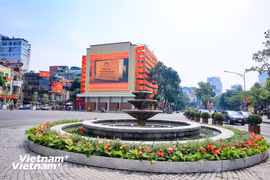 Khu vực Quảng trường Đông Kinh-Nghĩa Thục. (Ảnh: Hoài Nam/Vietnam+)