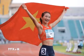 Nguyễn Thị Oanh giành 3 HCV tại SEA Games 33. (Ảnh: Minh Quyết/TTXVN)