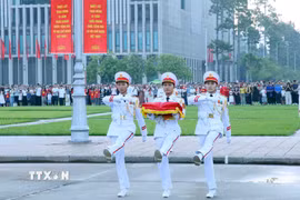 Trang nghiêm Lễ Thượng cờ kỷ niệm 81 năm Quốc khánh nước Cộng hòa XHCN Việt Nam. (Ảnh: Phạm Kiên/TTXVN)