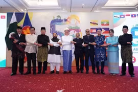 Đại sứ ASEAN và quan chức Pakistan chụp ảnh lưu niệm. (Ảnh do Đại sứ quán cung cấp)