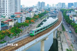 Tuyến đường sắt đô thị Cát Linh-Hà Đông. (Ảnh minh họa: Phan Phương/TTXVN)