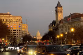 Một tuyến phố chính ở trung tâm thủ đô Washington DC. (Ảnh: Ngọc Quang/TTXVN)