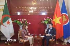 Quang cảnh cuộc phỏng vấn. (Ảnh: Mạnh Hùng/TTXVN)