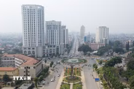 Một góc trung tâm tỉnh Thái Nguyên. (Ảnh: Hoàng Nguyên/TTXVN)