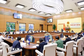Phiên họp thứ ba của Hội đồng Bầu cử quốc gia. (Ảnh: Doãn Tấn/TTXVN)