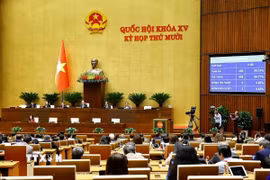 Quốc hội biểu quyết thông qua Luật Dân số. (Ảnh: Doãn Tấn/TTXVN)