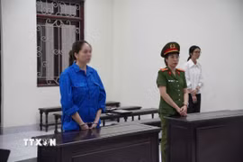Bị cáo Nguyễn Thị Vân Anh tại phiên tòa. (Ảnh: Kim Anh/TTXVN)