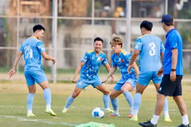 U22 Việt Nam sẵn sàng cho trận gặp U22 Lào. (Nguồn: VFF)