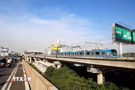 Tuyến metro số 1 Bến Thành-Suối Tiên. (Ảnh: Hồng Đạt/TTXVN)