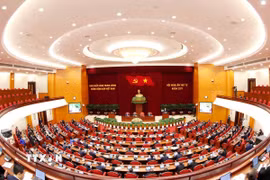 Phiên Khai mạc Hội nghị lần thứ tư Ban Chấp hành Trung ương Đảng khóa XIV. (Ảnh: Phương Hoa/TTXVN)