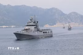 Diễn tập hàng hải ASEAN. (Ảnh: Đào Trang/TTXVN)