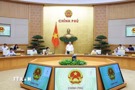 Thủ tướng Lê Minh Hưng chủ trì Phiên họp Chính phủ chuyên đề về xây dựng pháp luật tháng 9 năm 2026. (Ảnh: Dương Giang/TTXVN)