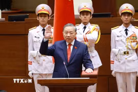 Chủ tịch nước Cộng hòa xã hội chủ nghĩa Việt Nam Tô Lâm tuyên thệ nhậm chức. (Ảnh: Dương Giang/TTXVN)