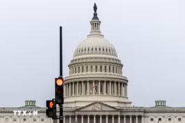 Quang cảnh bên ngoài Tòa nhà Quốc hội ở Washington DC. (Ảnh: THX/TTXVN)