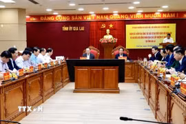 Quang cảnh buổi làm việc. (Ảnh: Sỹ Thắng/TTXVN)